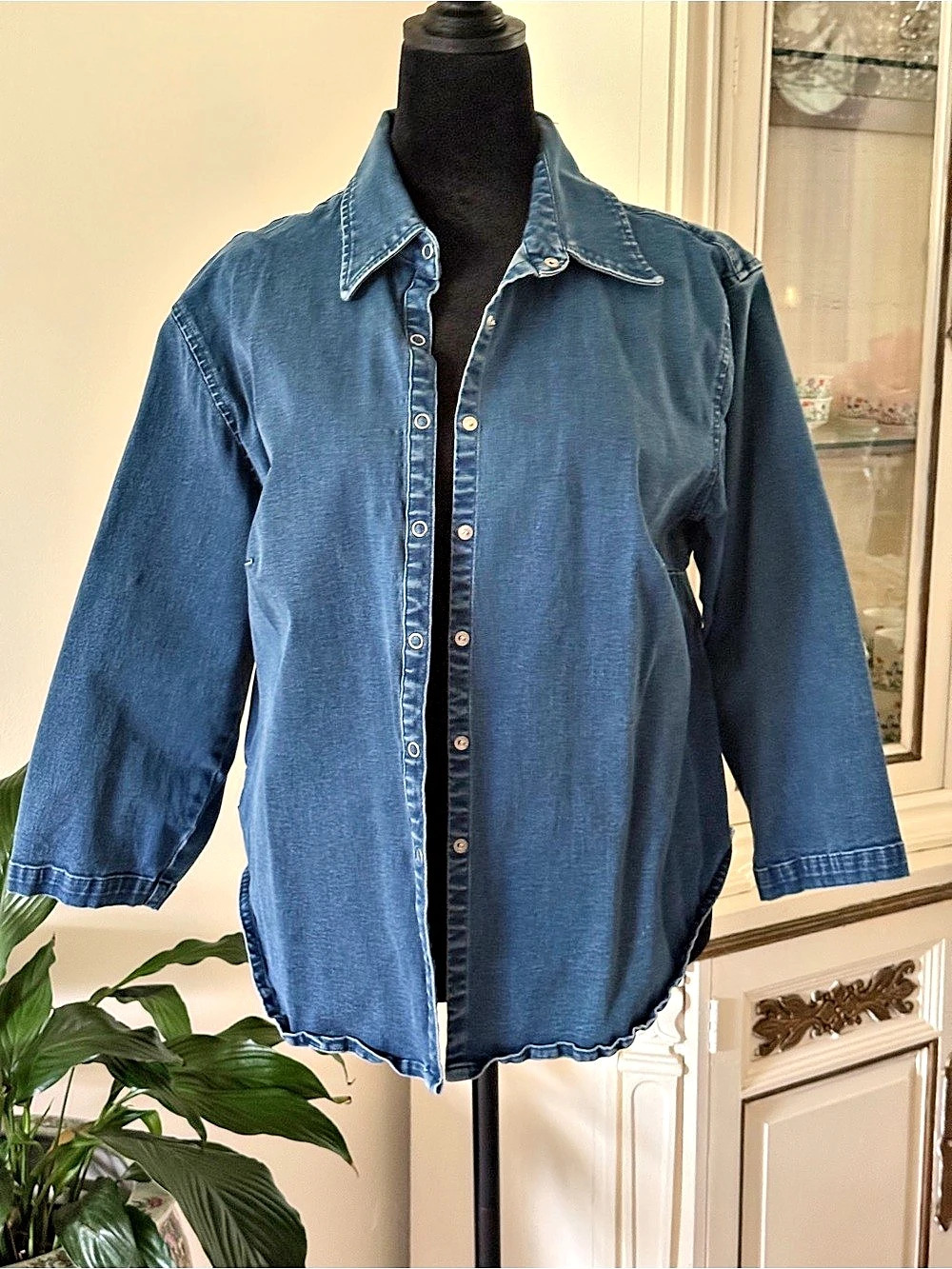 Lauren Jeans Co. Ralph Lauren Jeans Co. Denim Snap Front Shirt Blue Size